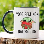 Yoda Best Mom - Baby yoda - Baby yoda mok - Star wars -  Mandalorian - Vaderdag cadeau - Vaderdag - Moederdag cadeau - Moederdag - Cadeau voor moeder - Mokken en bekers - Cadeau voor vrouw - Valentijndag - Theeglazen - Koffiemok