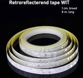 Retroreflecterend Tape Wit - 1 cm  x 8 meter - Reflectietape voor goed zichtbaar zijn in het donker - Reflecterend en Lichtweerkaatsend voor Veiligheid