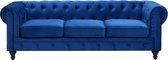 Beliani CHESTERFIELD - Chesterfield bank - Blauw - Fluweel