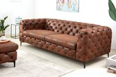 Elegante Chesterfield 3 zits bank  antiek bruin 240 cm