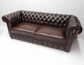 Chesterfield bank SPRINGFIELD - 3 zits met 2 kussens - Leder Brown