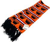 Koningsdag Oranje shawl / sjaal dubbel gebreid Holland 18 x 120 cm