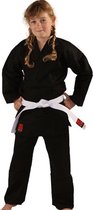 Karatepak Kensu Zwart Karate Gi met witte band Essimo 120 cm