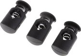 Allesvoordeliger Cord lock klein - koordstopper zwart 9 x 20 mm 5 stuks