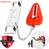 Draagbaar slot - Draagbare Portable Lock| travel door - anti diefstal lock |deur beveiligheid voor slot | deurstopper | deurslot| Reizen| PrivacyReis Deur Slot Draagbaar met opbergzak| security -