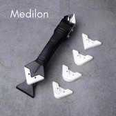 Medilon 3 in 1 Kit Verwijderaar Met RVS Schraper Inclusief Afstrijkrubber Set – Kitspatel – Kitmes – Kitstrijker – Voegstrijker – Kit Schraper – Multitool Voor Het Verwijderen en Afwerken Van Kit Naden