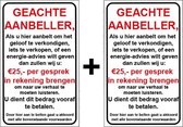 Brievenbussticker - Geachte aanbeller vijfentwintig euro - Nee geen verkoop aan de deur - Promessa-Design.
