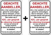 Brievenbussticker - Geachte aanbeller vijfentwintig euro - Nee geen verkoop aan de deur - Promessa-Design.