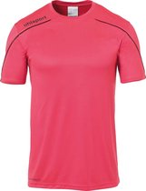 Uhlsport Stream 22 Shirt Korte Mouw Kinderen - Roze / Zwart | Maat: 116