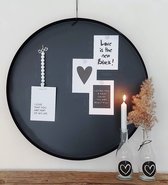 Magneetbord groot rond zwart 50cm voor foto's kaarten en overige decoratie