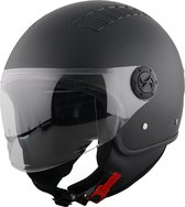 VINZ Como Scooter Helm / Jethelm - Mat Zwart