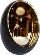 Gifts Amsterdam    Theelichthouder    Pim   Egg    12,5 Cm    Keramiek Goud en zwart