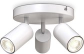 B.K.Licht - Plafondlamp - plafondspot met 3 lichtpunten -  spots - witte opbouwspots - draaibar - kantelbaar - GU10 fitting - plafoniere - excl. GU10