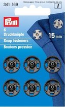 Prym Aannaai drukknopen 6 stuks 15 mm zwart