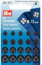 Prym Aannaaidrukknopen Zwart | 20 stuks | 6-11 mm