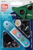 Prym drukknopen 10 stuks sport & camping  15 mm zwart 390 200