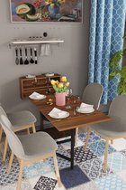 Beckenbau - Inklapbare tafel - Keukentafel - Eettafel uitschuifbaar - 133x65 - Bruin