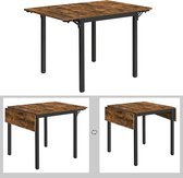 Inklapbare eettafel - keukentafel voor 2-4 personen, voor kleine ruimtes, vintage bruin-zwart