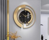 Luxaliving - Goud met zwart wandklok 45cm - Moderne wandklok - Stil uurwerk