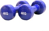 Vinyl Dumbbell Focus Fitness  - 2 x 4 kg - Blauw