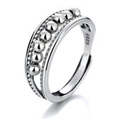 Anxiety Ring - (Golf) - Stress Ring - Fidget Ring - Anxiety Ring For Finger - Draaibare Ring Dames - Overprikkeld Brein - Spinner Ring - Zilver 925