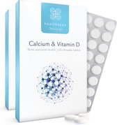 Healthspan Calcium & vitamine D | 240 kauwtabletten | Vitamine D3 van natuurlijke bron toegevoegd | Vitamine K voor botgezondheid | Calciumcarbonaat | Vanillesmaak | Vegetarisch