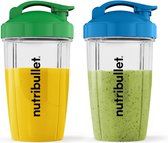 Nutribullet Smoothie Beker To-Go - Inclusief Blender Bal - Set van 2 - Blauw & Groen