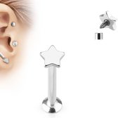 Helix piercing ster chirurgisch staal 8mm