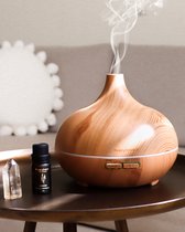 Aroma Diffuser Arizona© van Happyhaves - verbeterde 2.0 versie in duurzaam houtlook - 550ml luchtreiniger voor grote ruimtes | Perfect wellness cadeau | Kom geheel tot rust