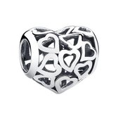 Multi hart bead | hartje bedel | Zilverana | geschikt voor Biagi , Pandora , Trollbeads armband | 925 zilver