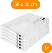 Meisterhome Vacuümzakken 5 stuks - 60 x 80 cm – opbergzakken voor kleding, dekbedden en kussens – vacuüm zakken