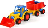 Wader Basics Tractor met Shovel en Trailer