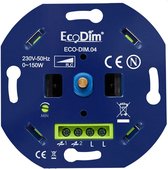 Basic LED Dimmer Inbouw - Fase Afsnijding, 0-150W, Druk-draai schakelaar, Draaidimmer voor LED Lampen, 100% Stil – EcoDim 04