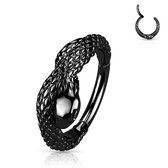 High Quality clicker snake ring 1.2x8mm zwart