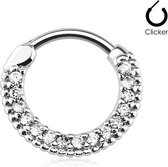 Piercing clicker ronde top wit 1.2x8 mm draaddikte