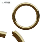 MATTISE Gouden Chirurgisch Stalen Ring Piercing — Goud Kleurige — 6 mm Diameter & 1,2 mm Staafdikte — Oorbellen Ringetje Geschikt voor Helix Tragus Septum Lip Neus Wenkbrauw Piercings