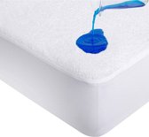 Waterdicht Matrasbeschermer-Hoeslakenbadstof-Antibacteriëel-Rondom Elastiek -Wit - 1Persoons-90x200-cm