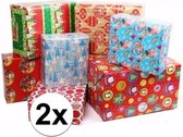 2x Kerst kadopapier - 200 x 70 - cadeaupapier / inpakpapier voor Kerstmis