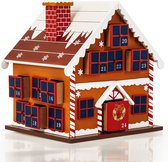 Winterhuisje Adventskalender - 29 x 21 x 32 cm - Hout