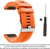 Oranje Siliconen Sporthorloge Bandje Garmin Fenix 5 (& 5 Plus & Sapphire) / Forerunner 935/945 / Quatix 5 &5 Sapphire / Fenix 6 &6 Plus / Approach S60 & S62 / MARQ devices / D2 Delta – Quickfit Compatibel – Maat: foto – 22 mm orange smartwatch strap