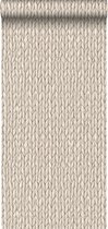 ESTAhome behang geweven riet motief licht crème beige - 148699