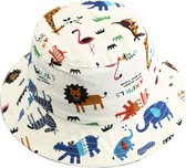 Zonnehoedje Vissershoedje - safari dieren - baby dreumes (9-24 maanden) - zomer hoed - 48