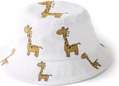 Zonnehoed Kind - hoedje met giraffe - Wit - One Size